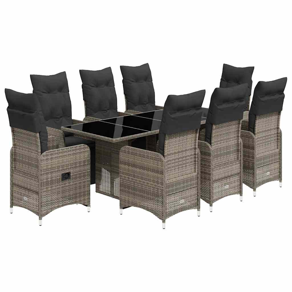 Zestaw Mebli Ogrodowych Stolik Krzesła Szary Technorattan Na Taras Balkon