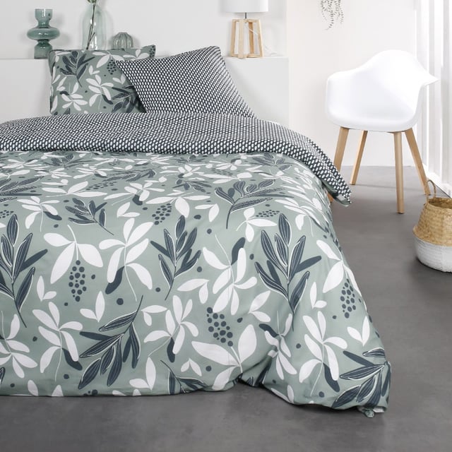 Parure de lit 2 personnes imprimé floral coton SUNSHINE AGA