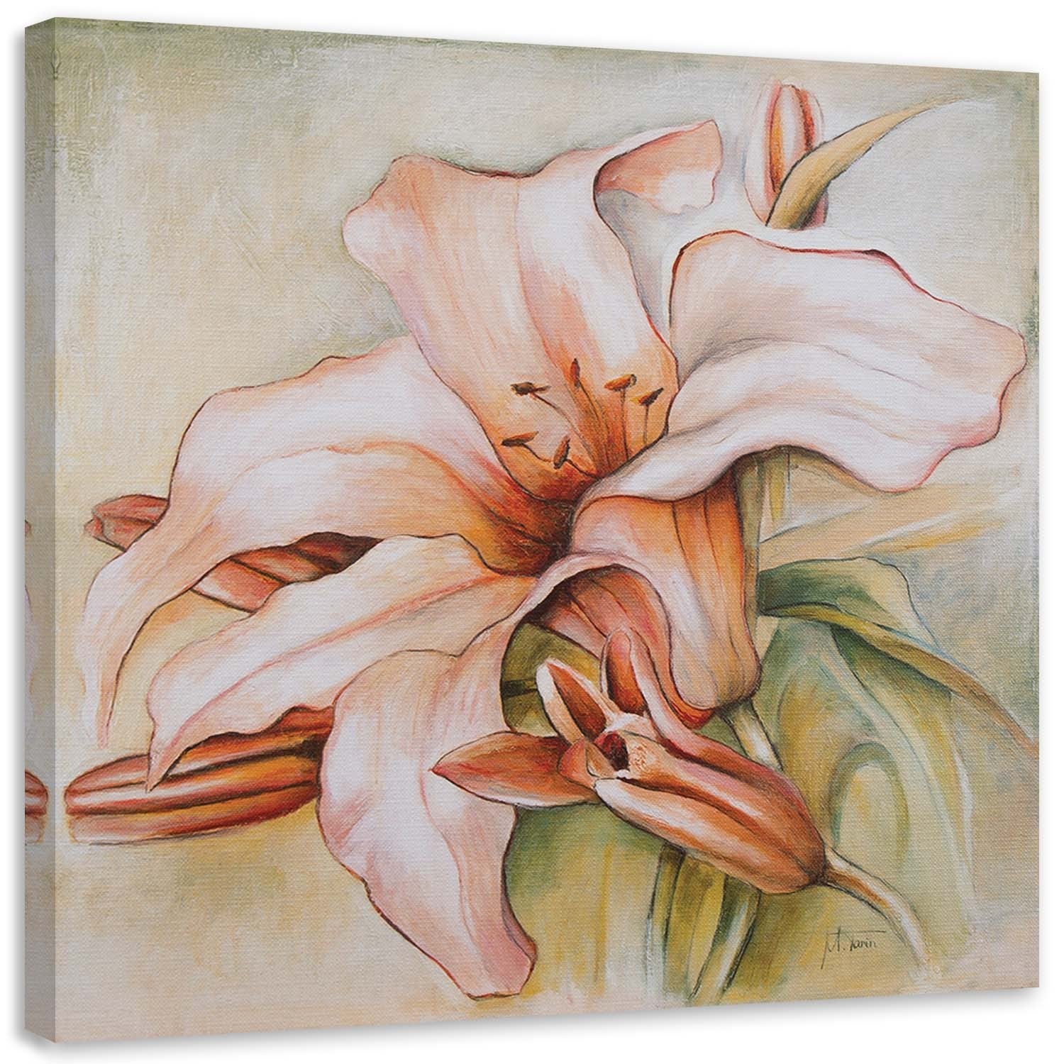 Obraz na płótnie, Lilia wodna i pąki 60x60