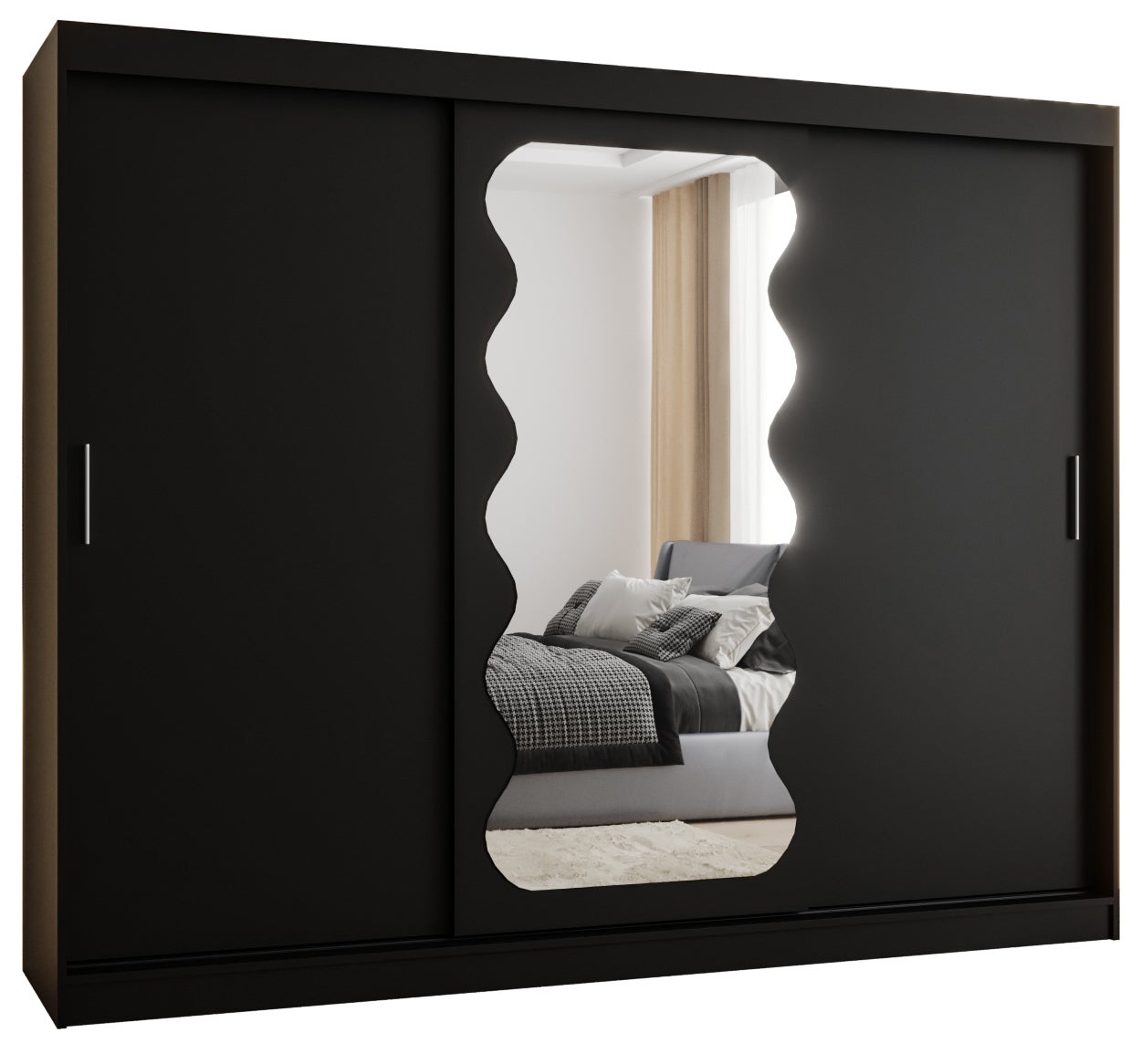 Szafa przesuwna garderoba SPOTI 250 x 62 x 200 cm Czarny