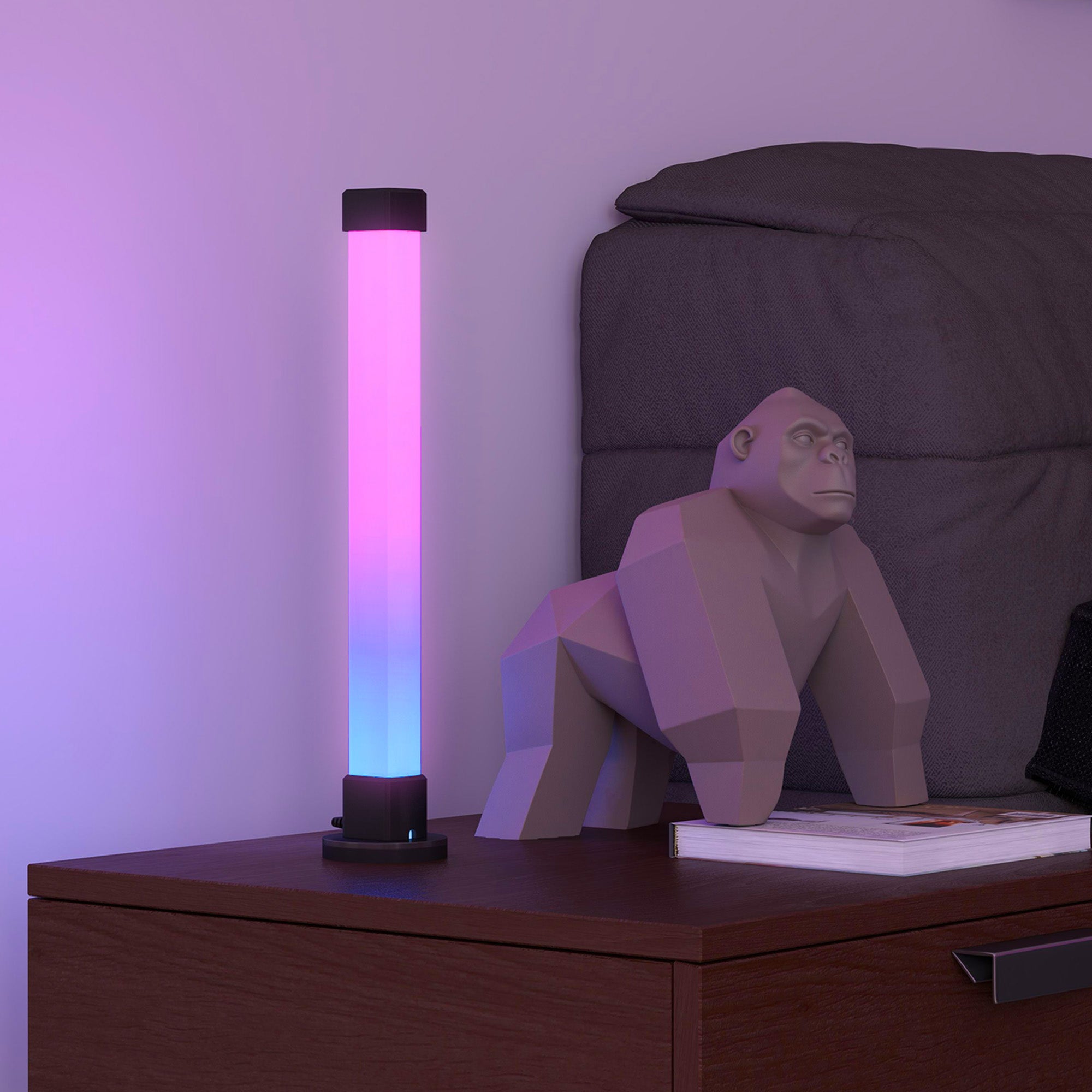 Zestaw 2 lamp stołowych, lampa stołowa z aplikacją i pilotem, synchronizacja muzyki, tryby kolorów, timer