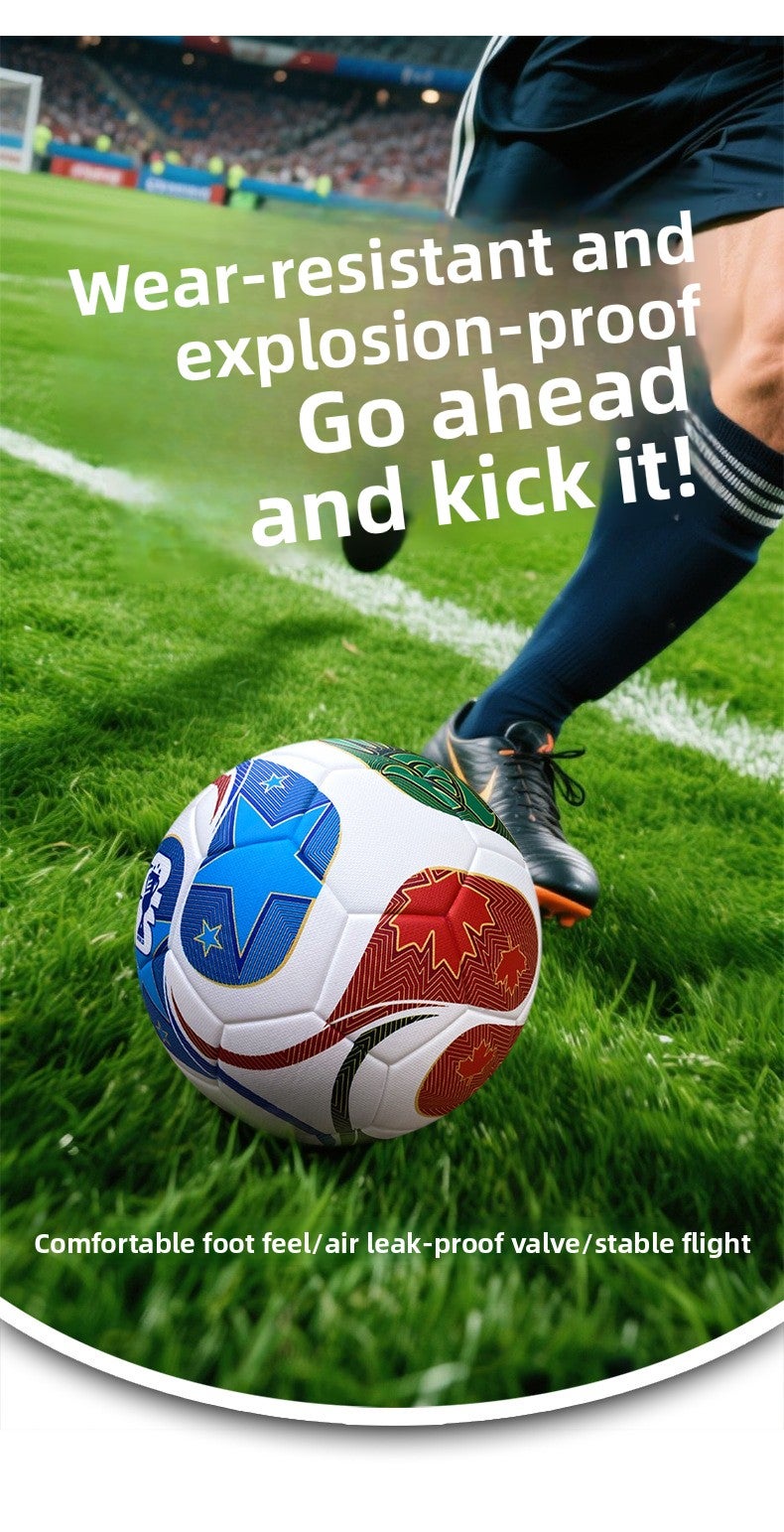 Ballon de foot n°5 Coupe du monde 2026, 8 panneaux collés PU, pour match - 2