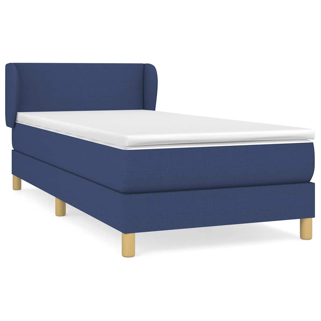 Cama box spring con colchón tela azul 80x200 cm | Leroy Merlin