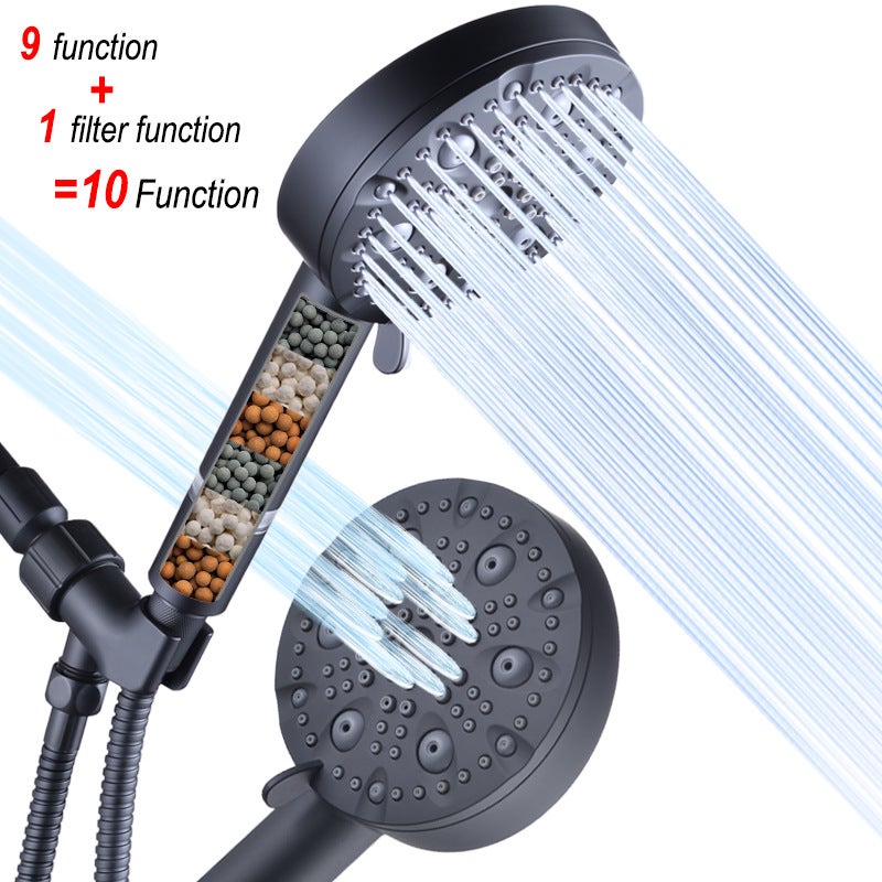 Soffione Doccia Con Filtro Anticalcare 3+1 Getti Soffione Doccia Con Filtro Anticalcare - 3+1 Getti, Tubo 1,5m, Alta Pressione, Risparmio Idrico Soffione Per Acqua Dura