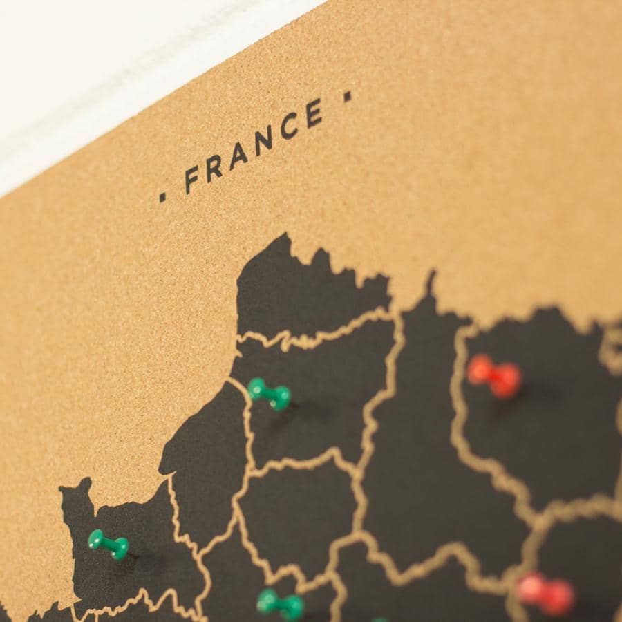 Carte en Liège - Woody Map Naturel France / 60 x 45 cm / Noir / Sans Cadre - 3