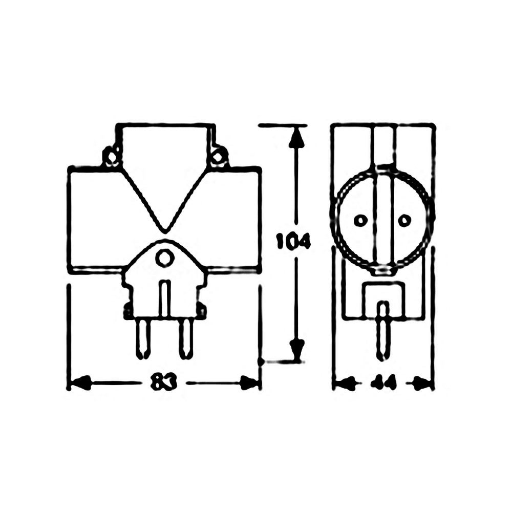 Adaptateur 3 prises bipolaires TT latéral 16A 250V - SOLERA - 2