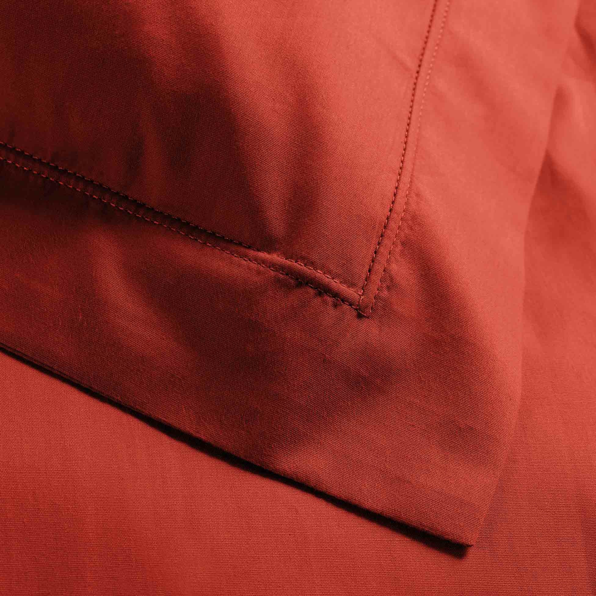 Taie d’oreiller volant plat – 50 x 70 cm – percale unie 78 fils – point bourdon – Tomette - 2