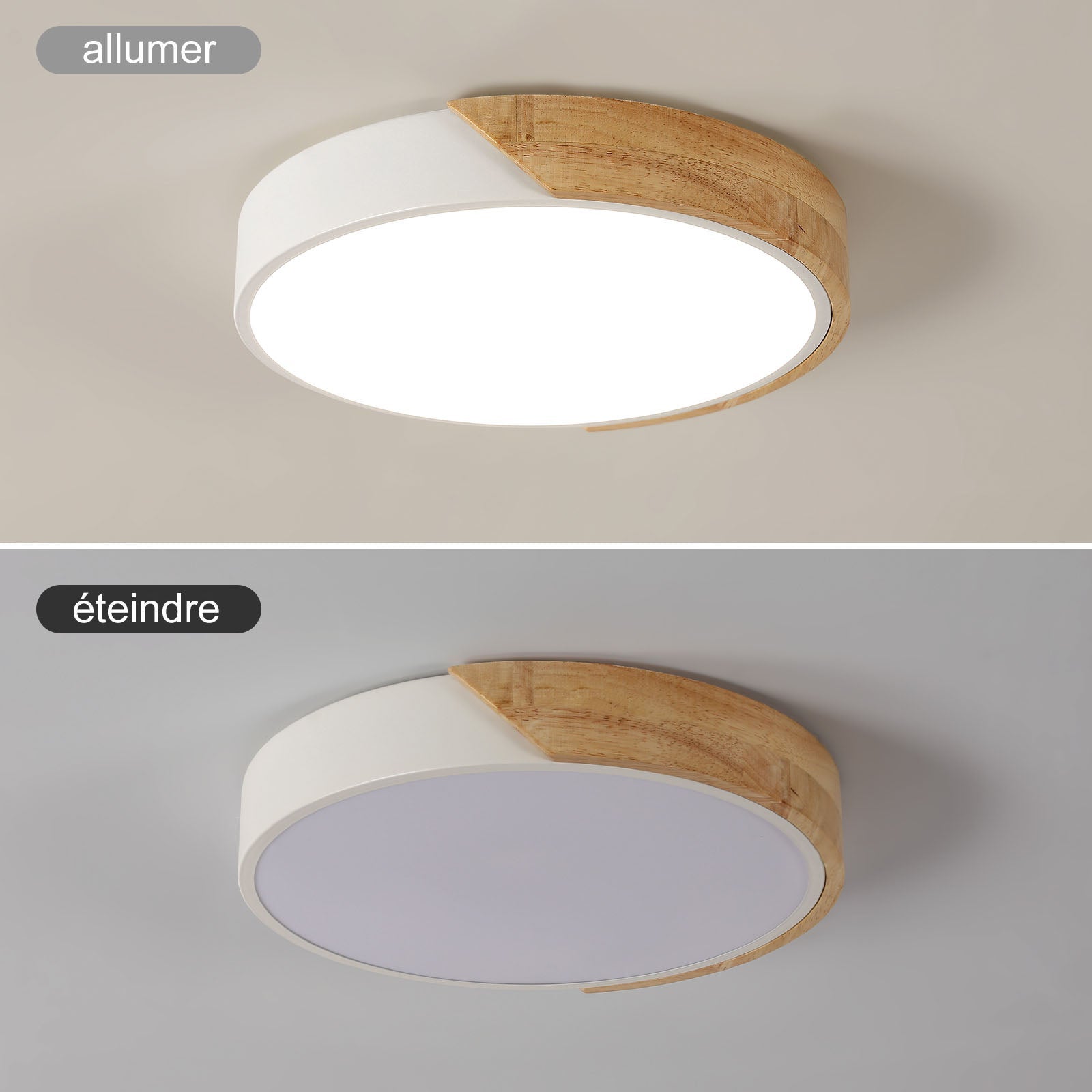 GOECO Plafonnier LED Blanc 30W, 30*5cm, Lumière Neutre 4500K, Convient pour le Salon, la Chambre, la Cuisine, le Couloir - 6
