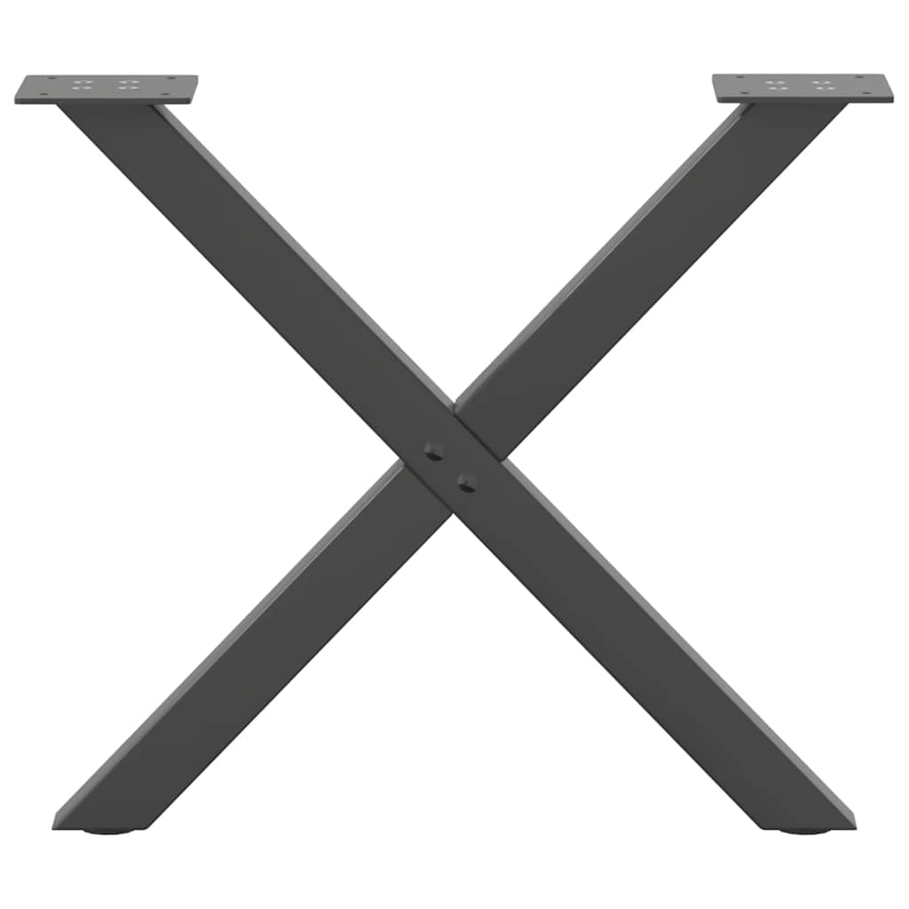 Pernas de mesa de centro em forma de X 2 unidades de aço antracite - COMFORTXL - 4
