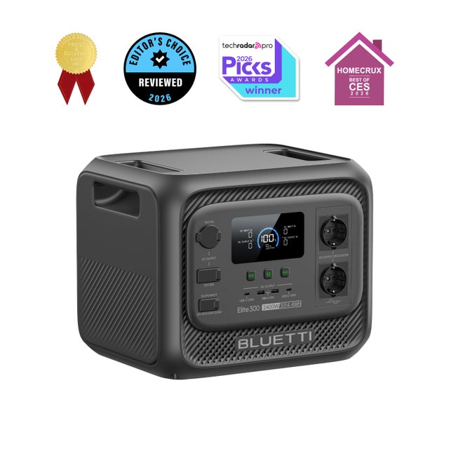 BLUETTI Elite 300 Générateur Électrique Portable, Batterie Nomade LiFePO4 3014,4Wh avec Prises CA 2400 W, Compact pour Secours Domestique, Camping
