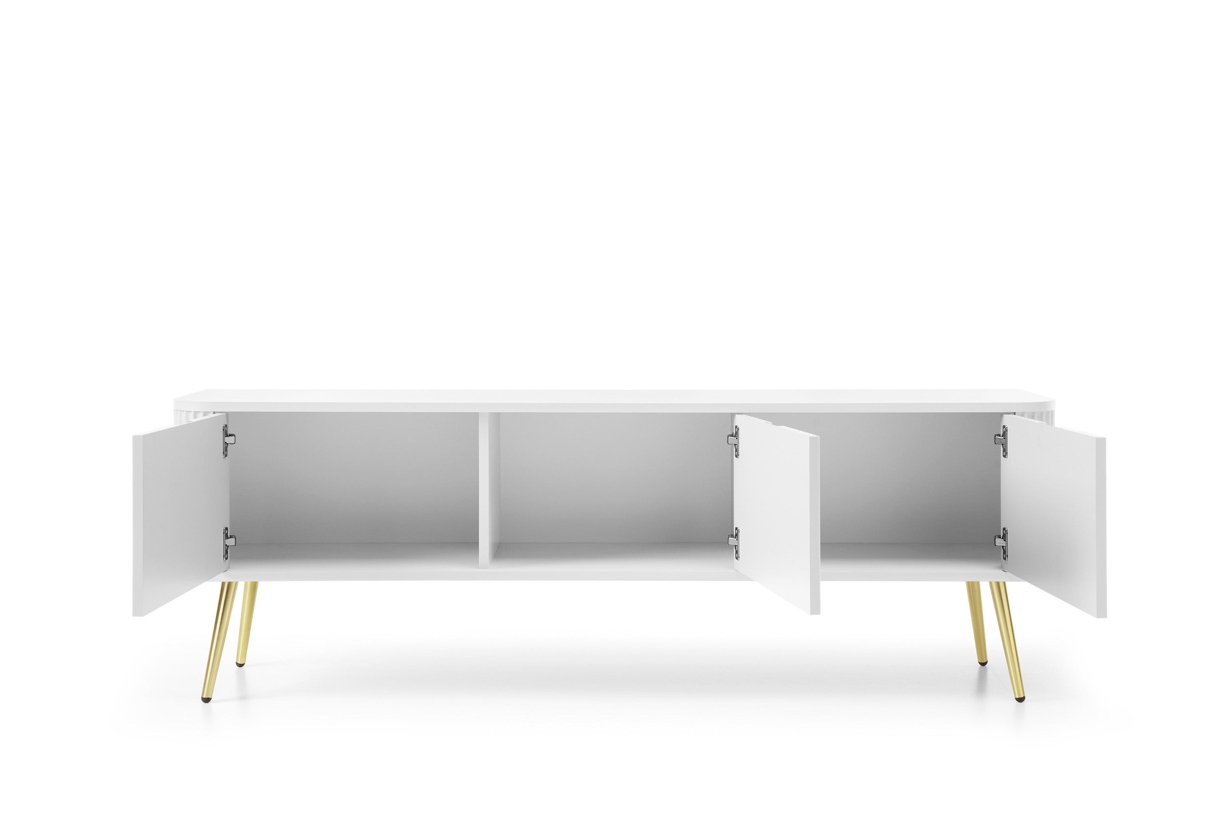 Szafka RTV: biały, złote nogi, 168 x 57 x 39 cm - 3