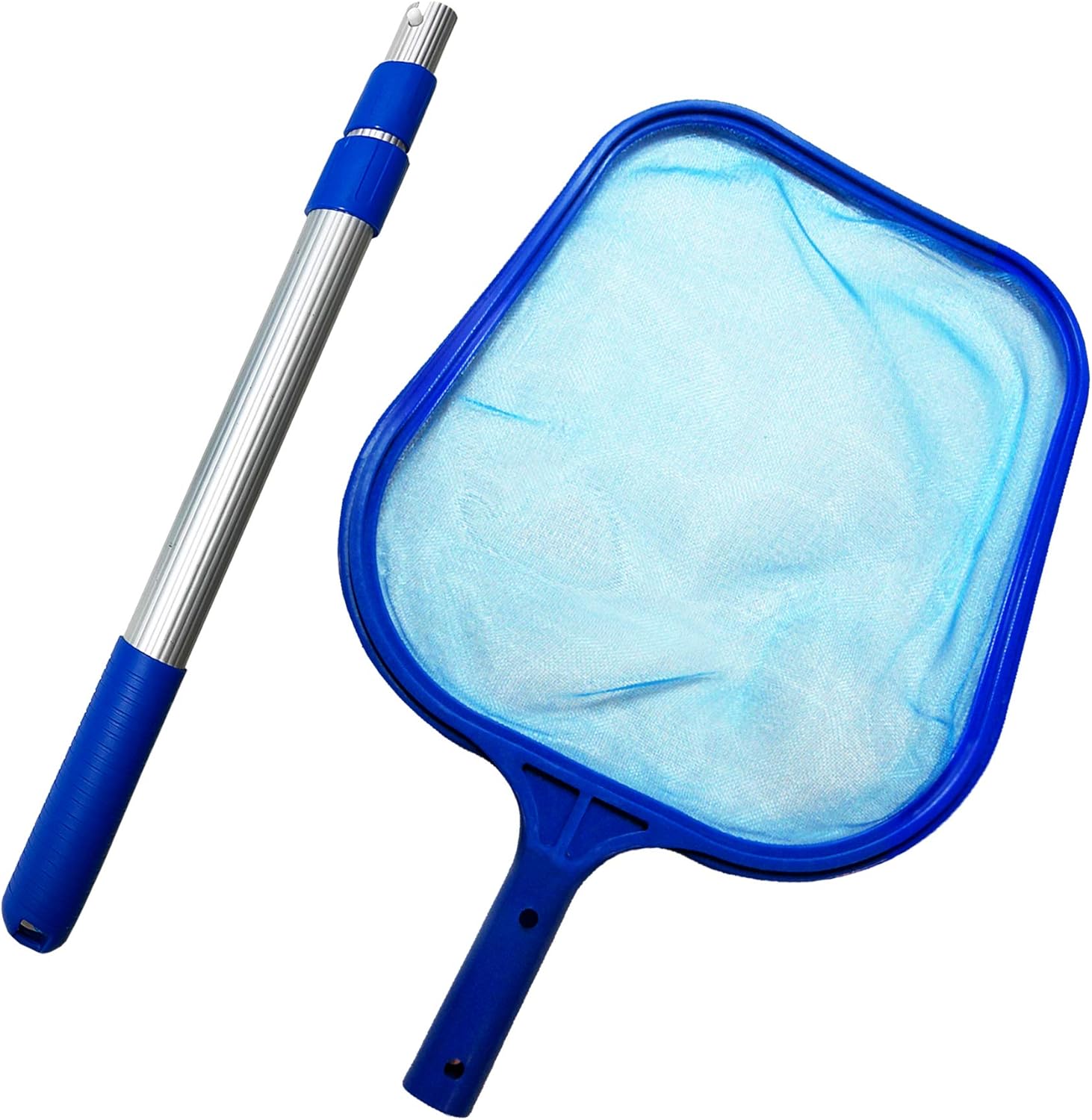 Skimmer basenowy z tyczką (100 cm) | Siatka do czyszczenia liści | Konstrukcja z drobnej siatki z tworzywa sztucznego