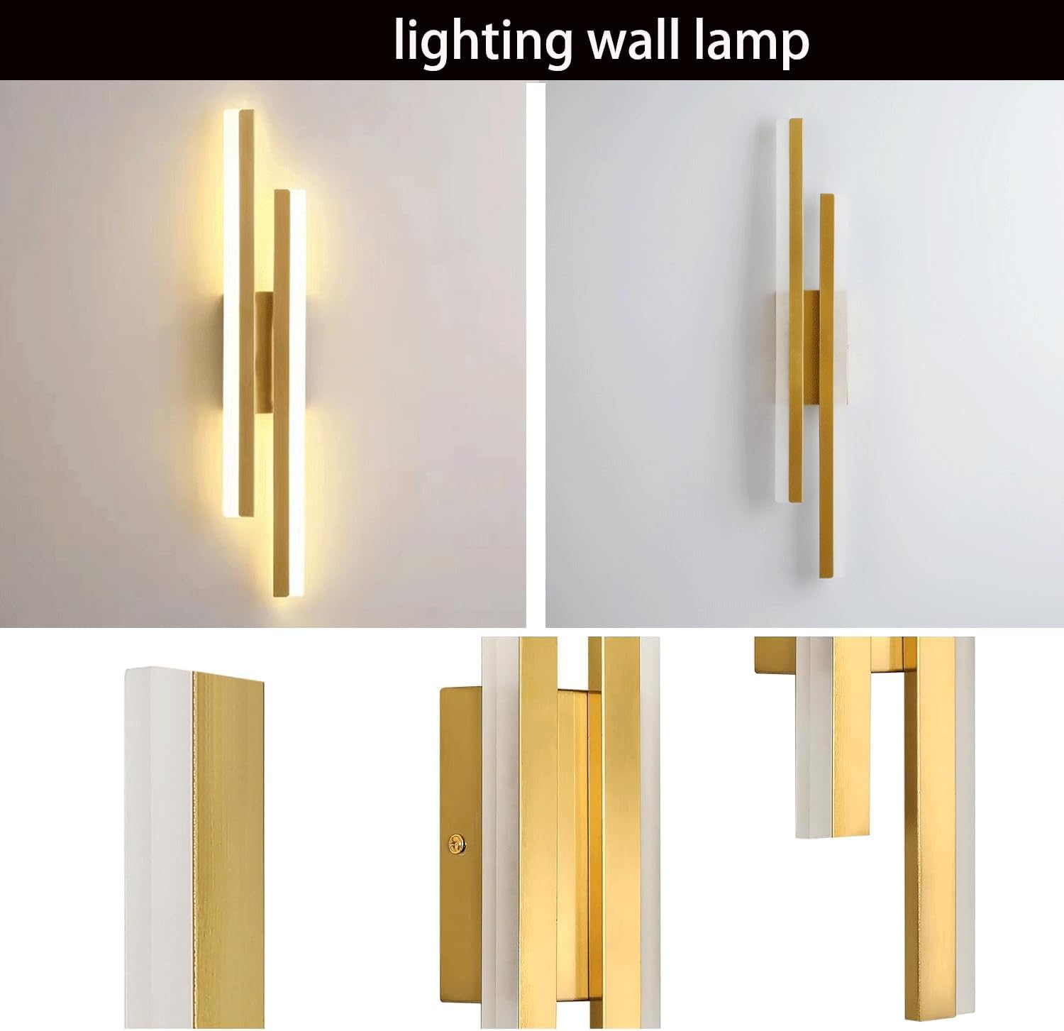 Lot de 4 appliques murales LED, lampe de chevet moderne, applique murale LED 16 W, éclairage décoratif d'intérieur, lumière blanche 6&nbsp;000 K, 48 cm - 7