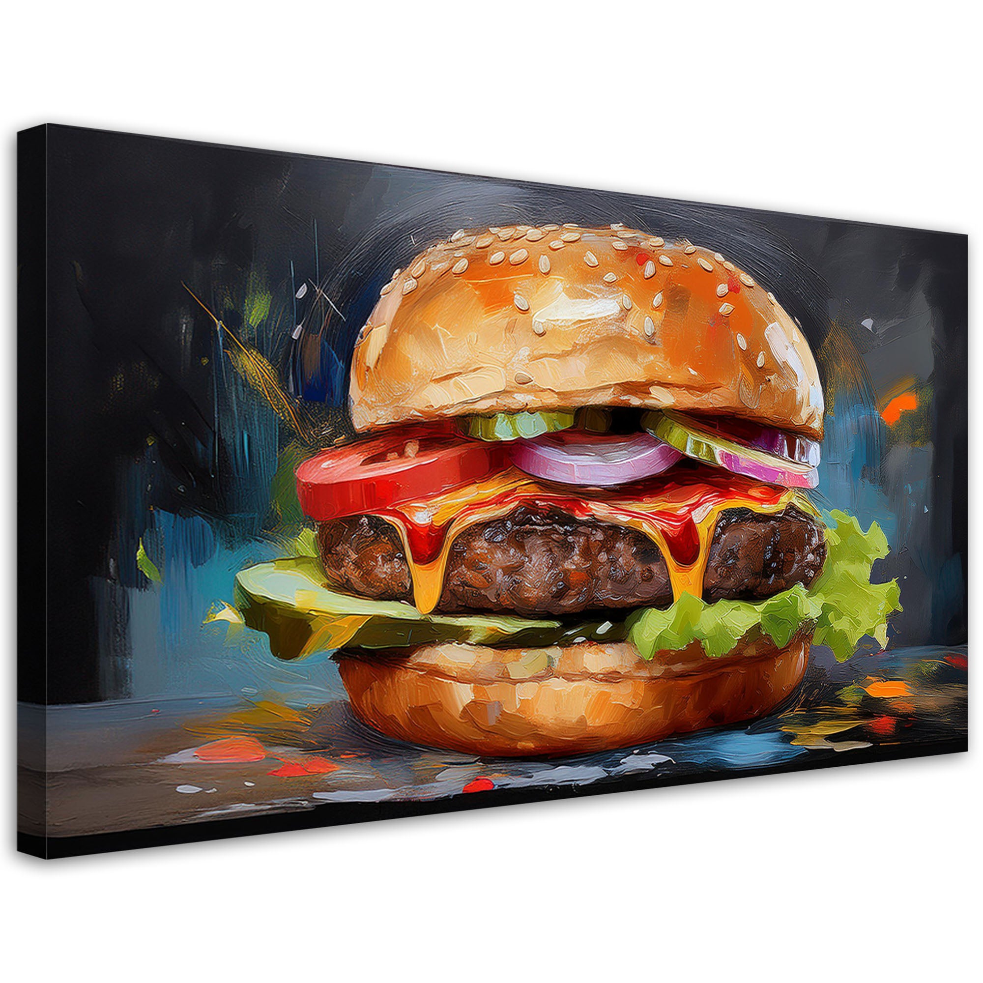 Obraz na płótnie, Burger Hamburger Kanapka Jedzenie 80x40
