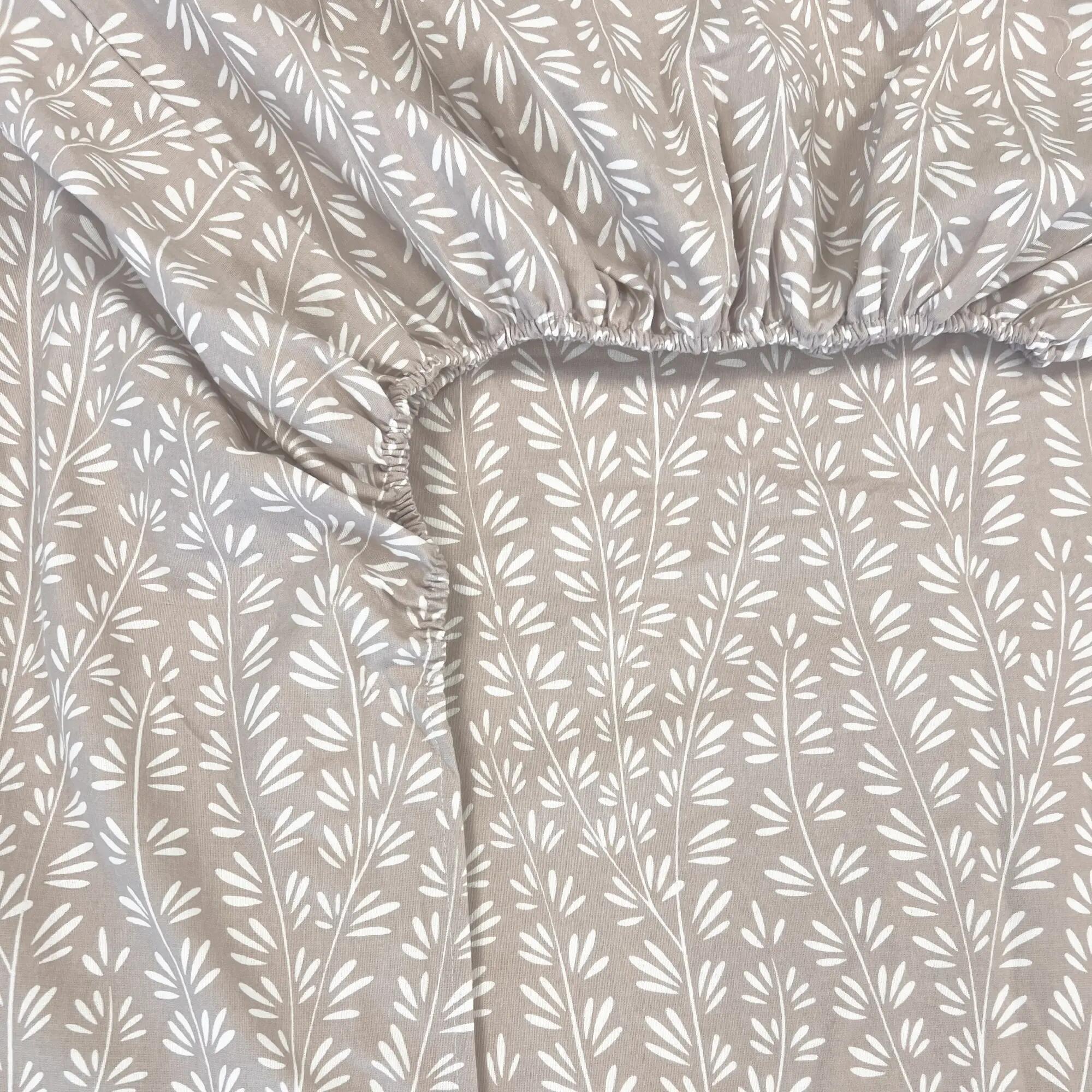 Lençol de baixo Flanela algodão 81 fios bege cama 150 cm - 4