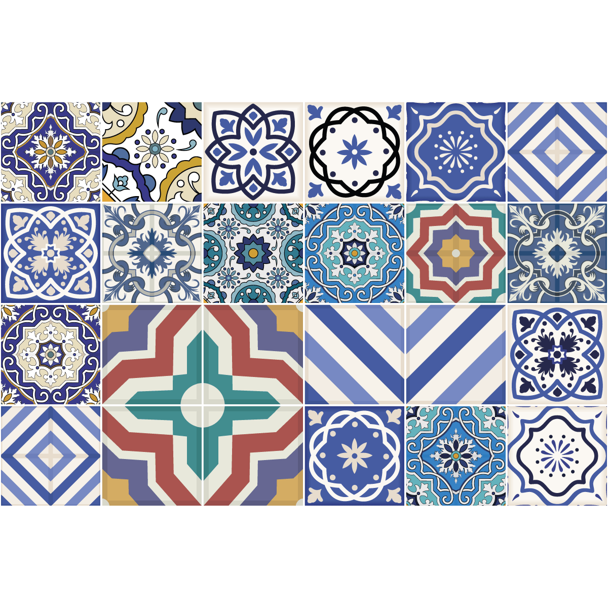 24 adesivi piastrelle di cemento Chiara - Sticker adesivo - adesivi murali - 24stickers20x20cm - 2