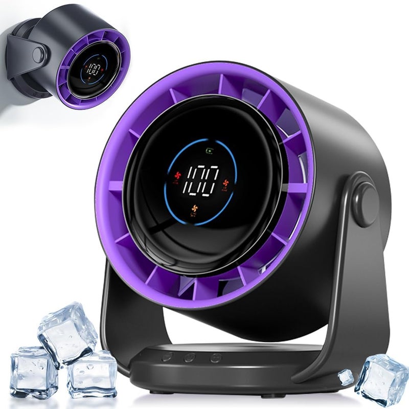 Wentylator z akumulatorem 5000 mAh, ekran LED, prędkości od 1 do 199 i głowica obrotowa 105°, gwiezdna szarość