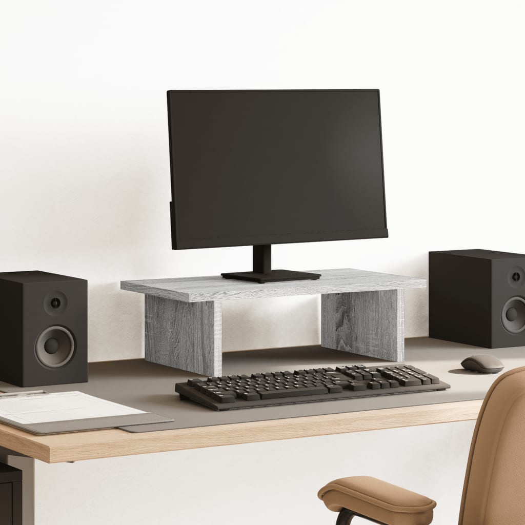 Supporto per Monitor Grigio Sonoma 55x23x14cm Legno Multistrato 834003