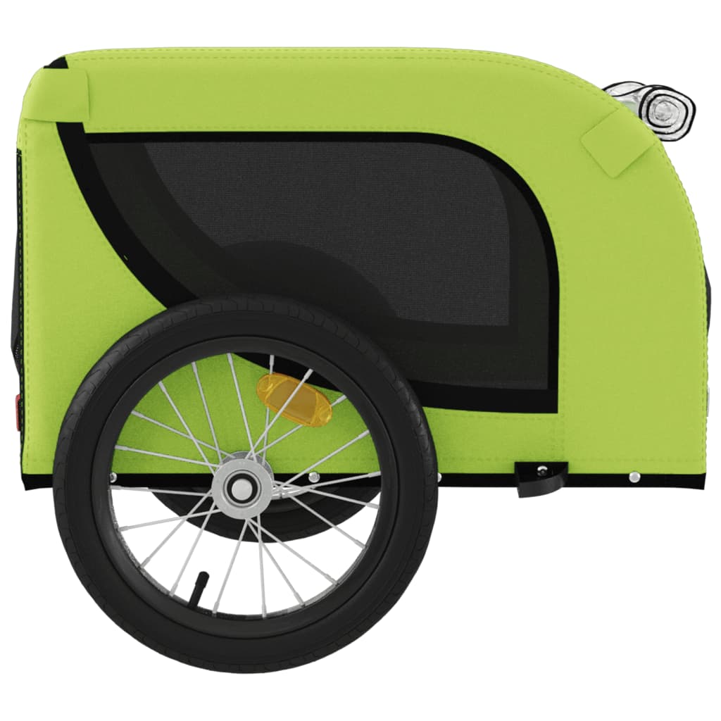 vidaXL Remorque de vélo pour animaux de compagnie vert et noir - 5