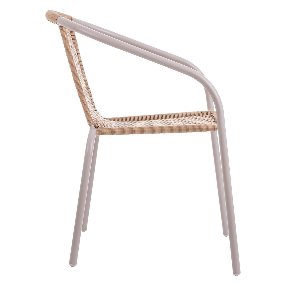Set di 4 sedie color rattan a curiosità beige 2 toni 52x61x72 cm MONTY - 5