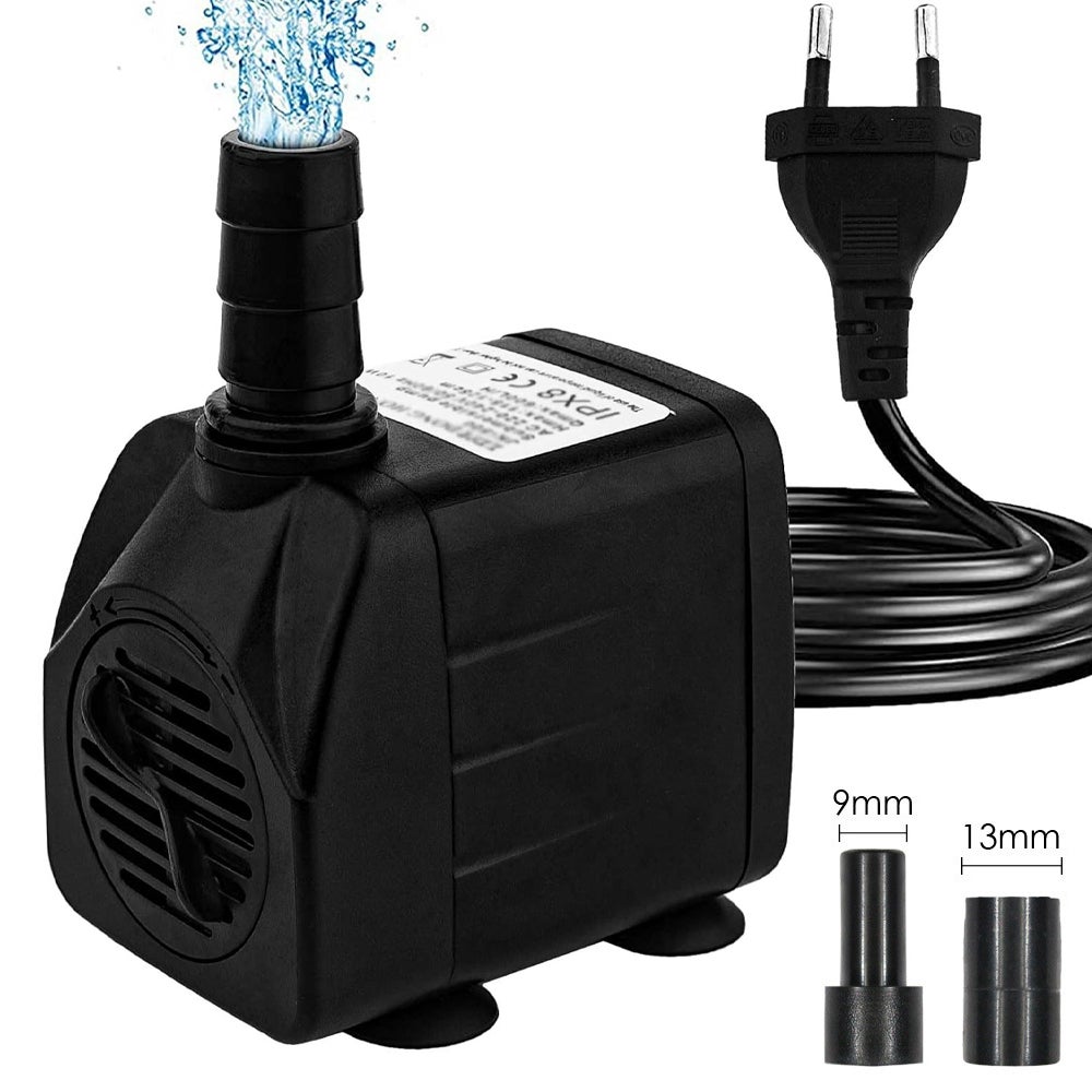 Miniaturowa pompa wodna do akwarium 10 W – ultracicha pompa zanurzeniowa 600 l/h – pompa fontannowa – maksymalna wysokość podnoszenia 1,2 m