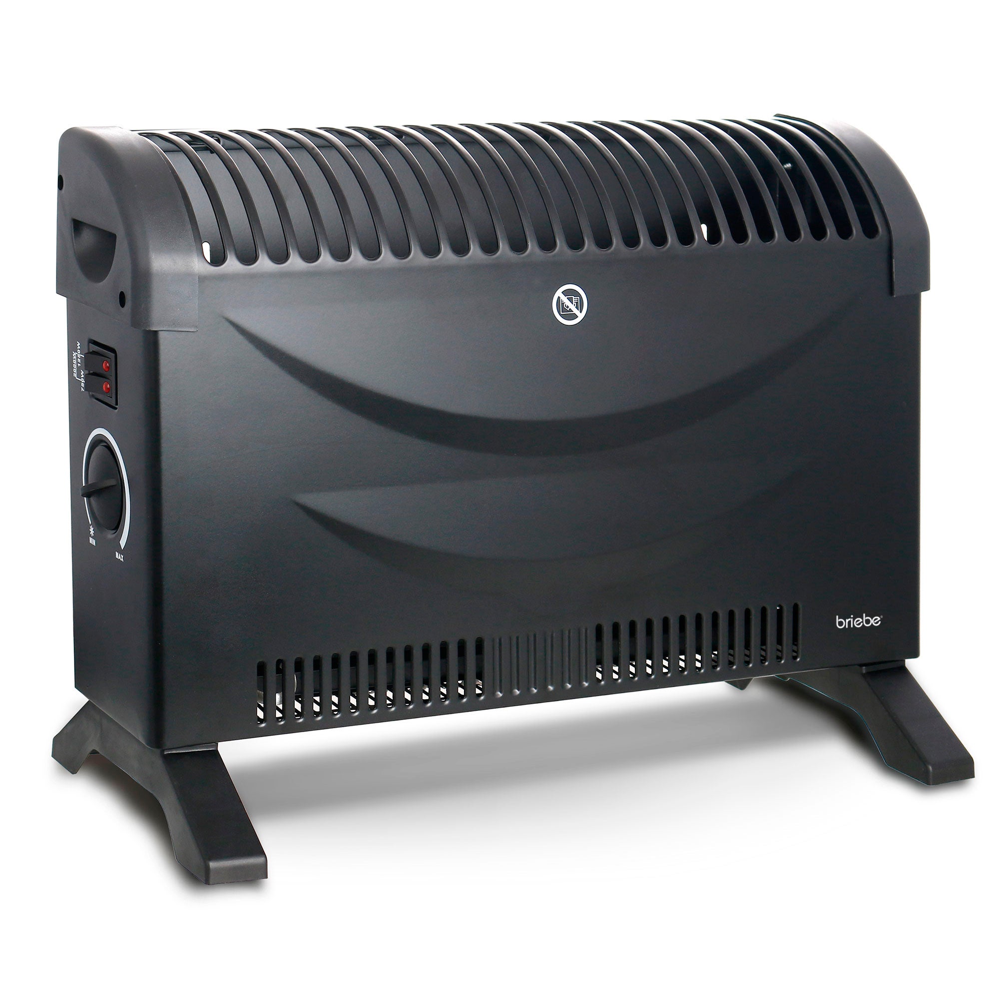 Briebe Convector Eléctrico Aire Caliente 3 Niveles Potencia Termostato Regulable Silencioso Portátil, 128215.1 2000 Negro , Leroy Merlin