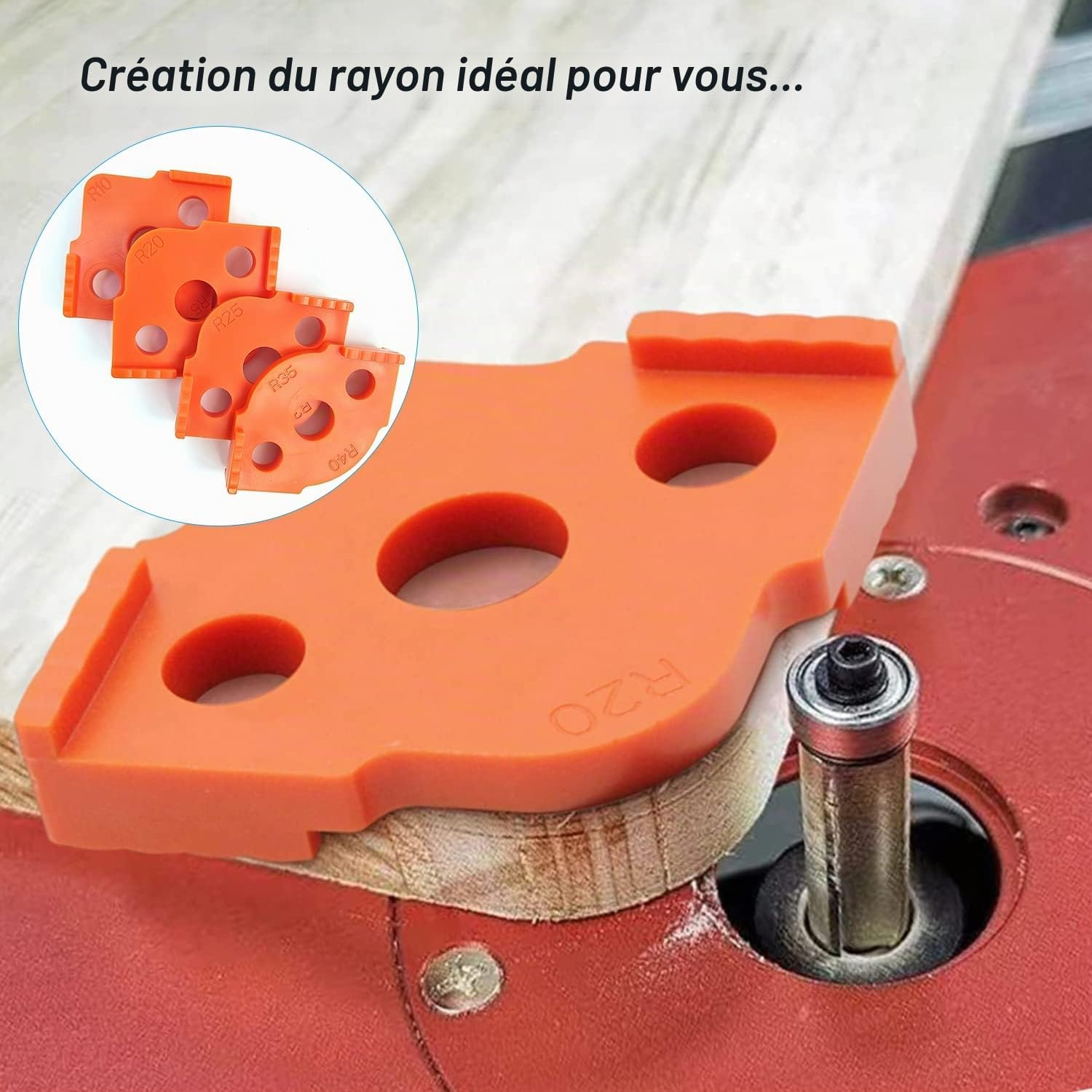 4 Pièces Gabarits de Défonceuse à Rayon, ABS D'Angle Arrondi Gabarits ...