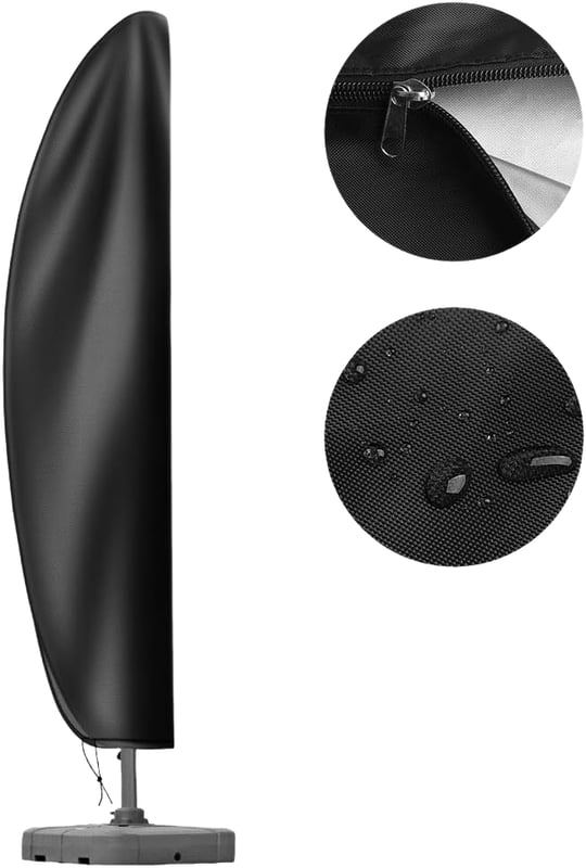 Czarny pokrowiec na parasol, 265*70CM, 1 sztuka, płótno na parasol ogrodowy, wodoodporny i odporny na promieniowanie UV.