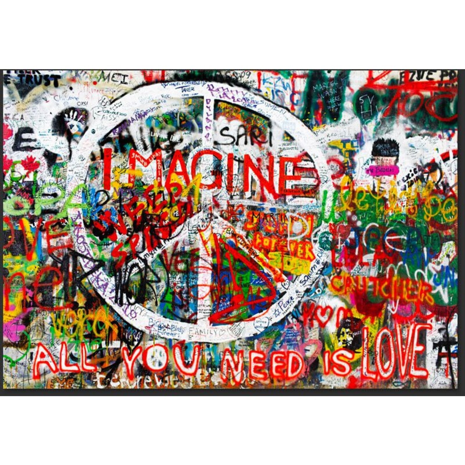 Papier peint graffitis hippies - 150 x 105 cm - 2