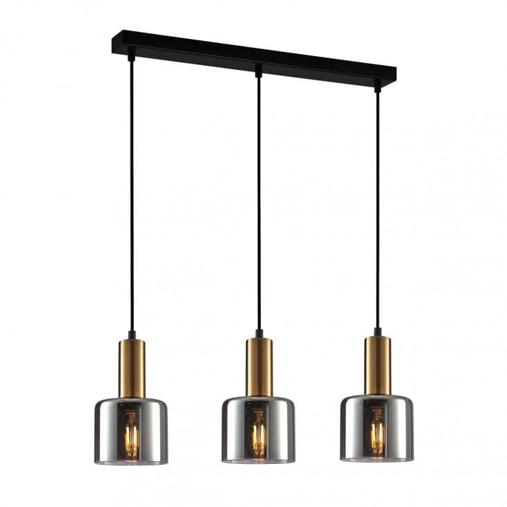 Lampa wisząca Santia miedziano-czarna 3xE27x40W nowoczesna wym: 94,5 x 60 x 12 cm szkło Italux