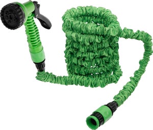 Tubo Da Giardino 7,6m (5/8'') Con Ugello A 10 Funzioni E Valvole - Resistente 600 PSI - Sicuro Per Acqua Potabile
