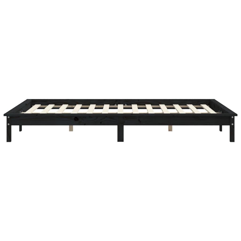 Cadre de lit sans matelas noir bois de pin massif vidaXL - 6