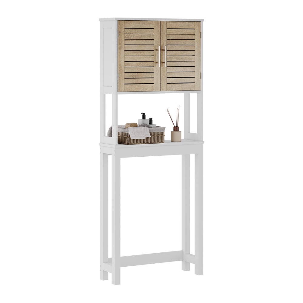 Vicco Szafka toaletowa Looma, Biały/dąb, 70 x 180 cm z 2 zamkniętymi przedziałami - 5