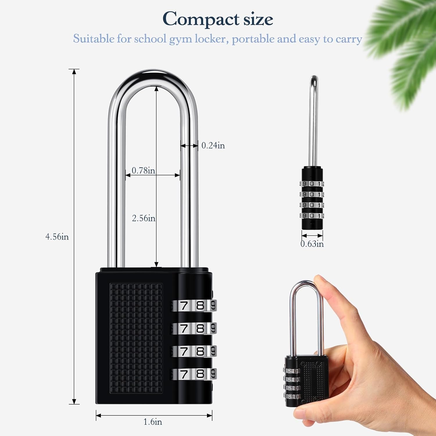 Lucchetto A Disco Combinazione A 4 Cifre In Acciaio Inox, 7,6 Cm, Per Esterni, Magazzini, Armadietti E Capanni, Nero