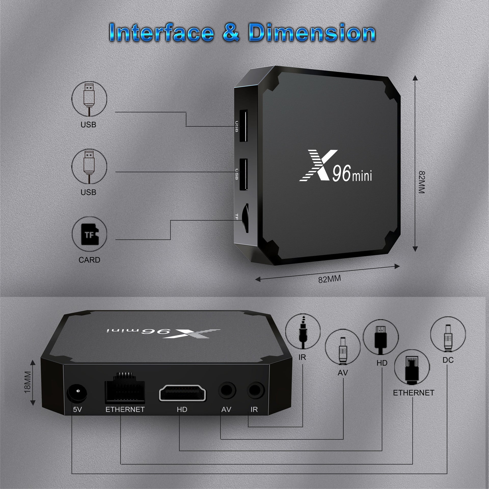 TV Box multimédia - X96 Mini -Android 11 TV Box - 2GB RAM Mémoire étendable - 2