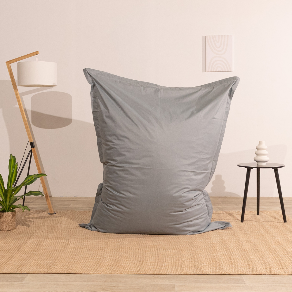 Pouf extérieur imperméable anti-uv déhoussable BANANAIR 140 x 180 cm gris clair - 2