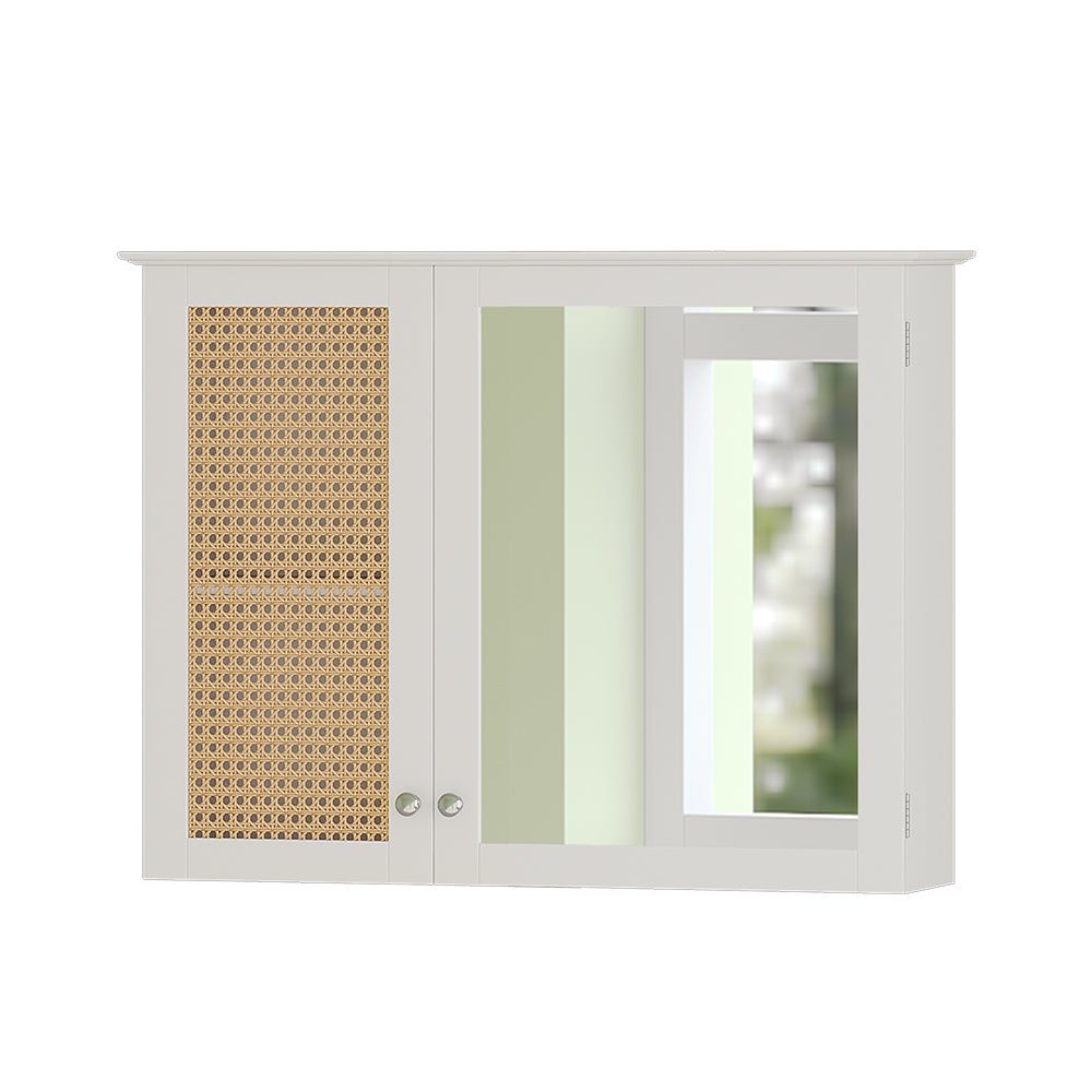 Vicco Szafka z lustrem w łazience Rosario, Biały, 68 x 49 cm z 2 drzwiami
