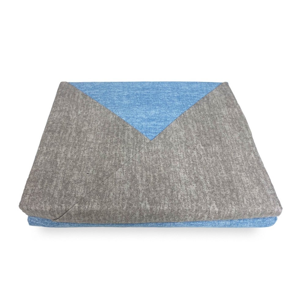 COPRIPIUMINO in flanella FLANELLATO BICOLORE Grigio e Blu in Puro Cotone - 3