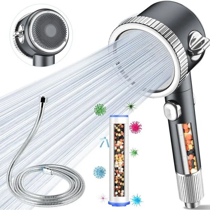 Pommeau De Douche Turbo, Hélice De Puissance, 3 Modes, Tête De Douche Hydro Avec Ventilateur Pommeau De Douche Turbo, Hélice De Puissance, 3 Modes, Tête De Douche Hydro Avec Ventilateur