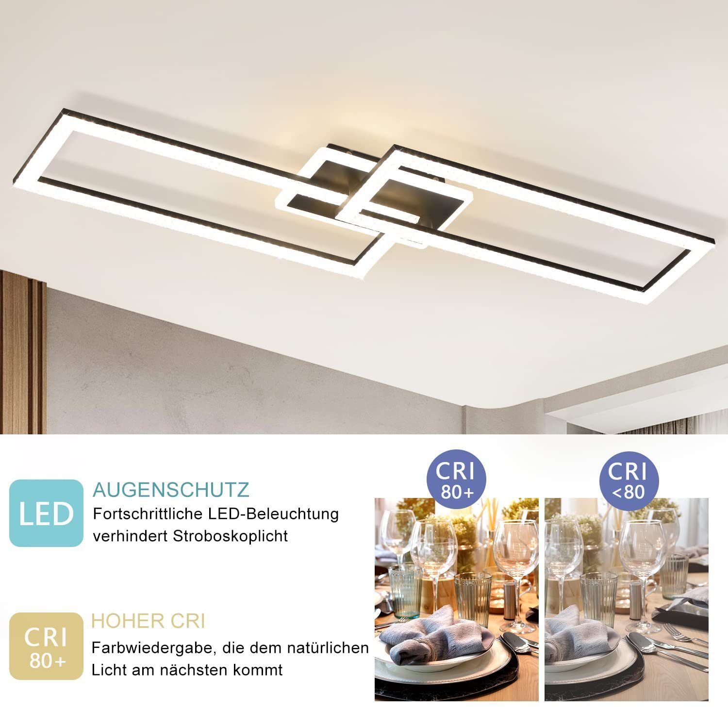 ZMH Nowoczesna kryształowa lampa sufitowa LED z pilotem – 56 W - 5