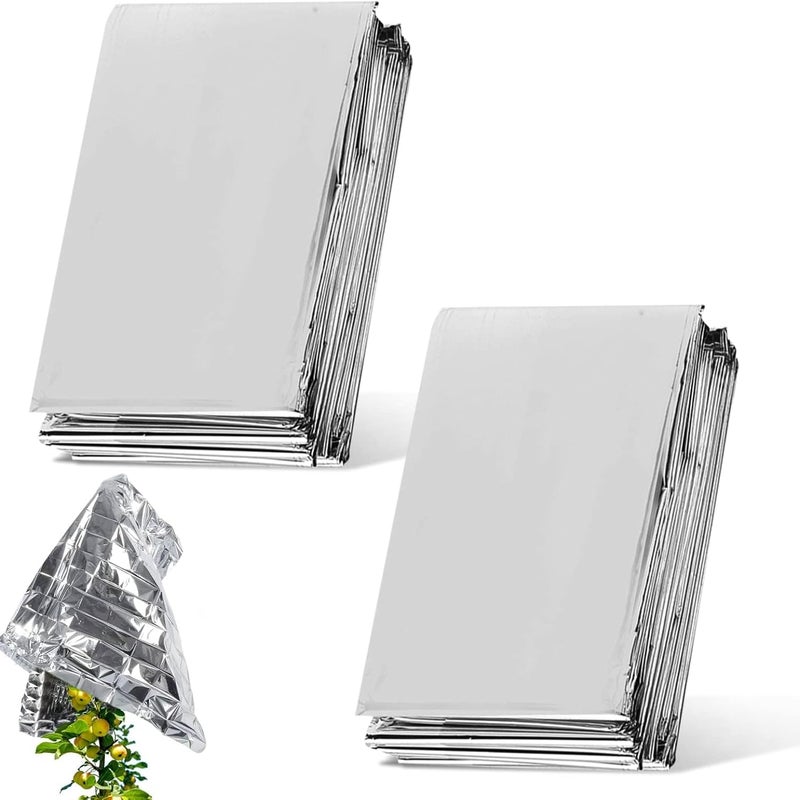 Folia odblaskowa 210 x 130 cm, 2 szt Folia odblaskowa do roślin, Srebrna folia odblaskowa do roślin, Srebrna folia odblaskowa