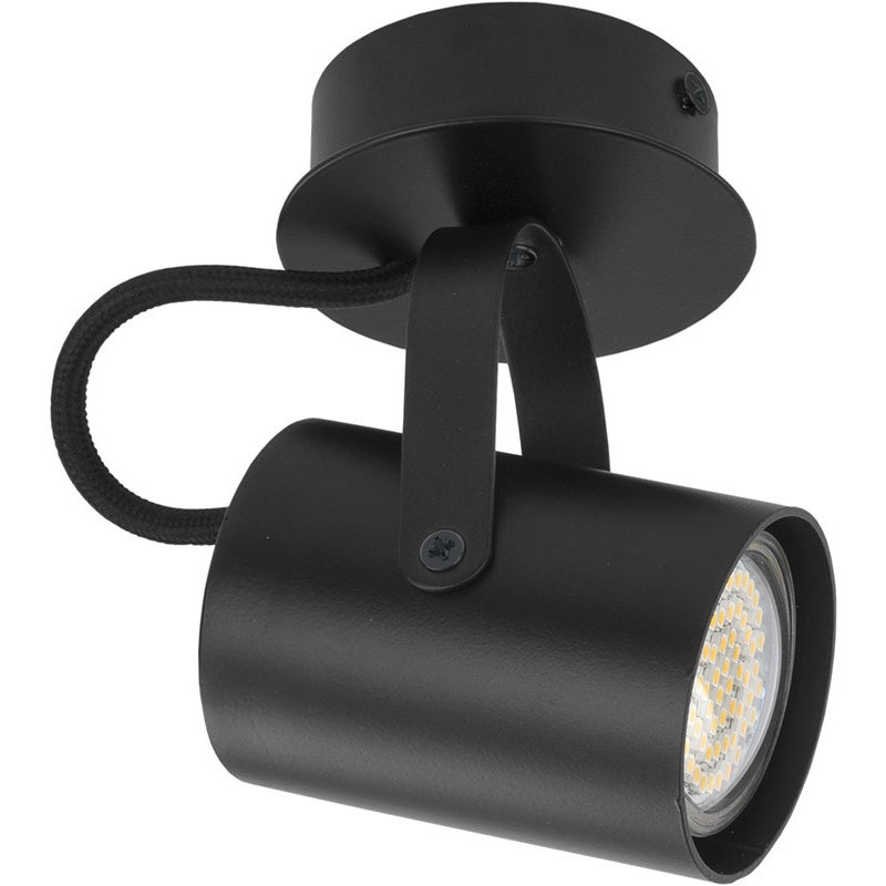 Reflektor sufitowy spot natynkowy Kamera okrągły czarny 1xGU10x25W wym: 14 x 8 x 13 cm metal SIGMA