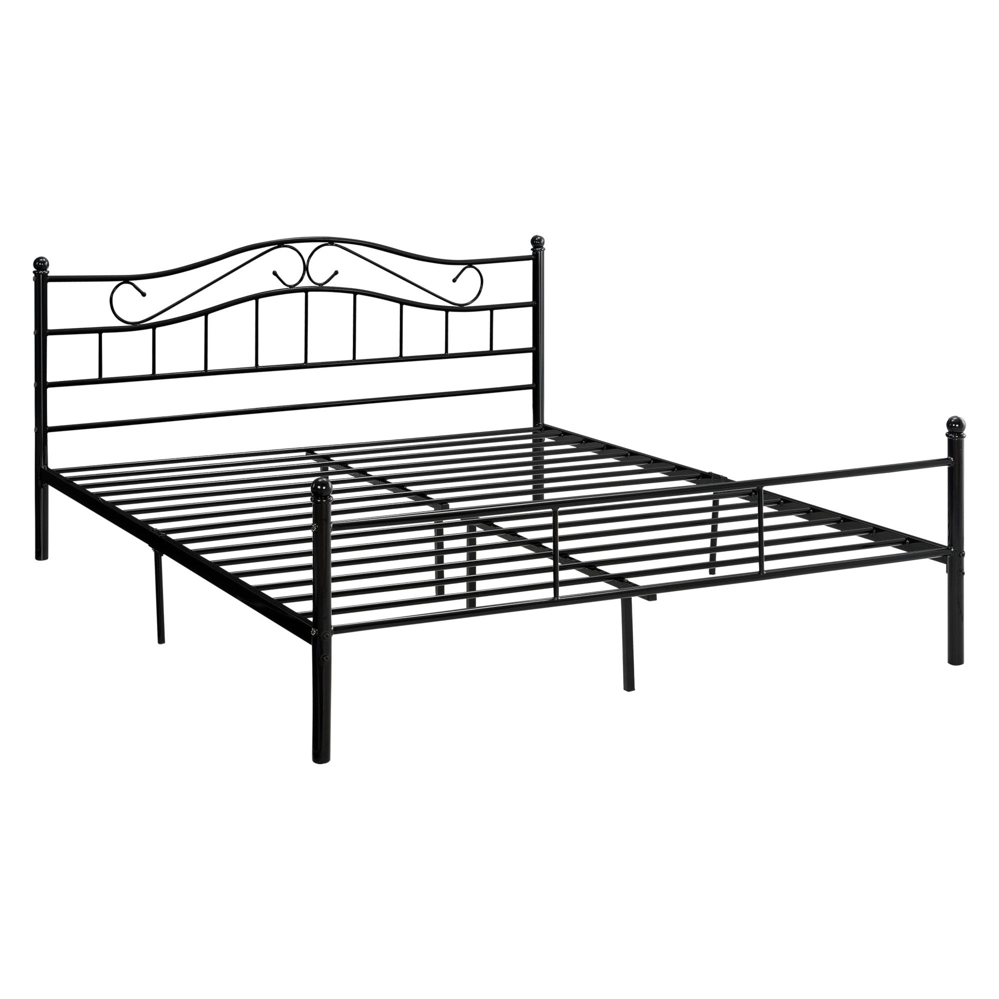 Cama Doble Con Estructura De Acero Revestido De Negro Y Base De Metal cama-doble-con-estructura-de-acero-revestido-de-negro-y-base-de-metal