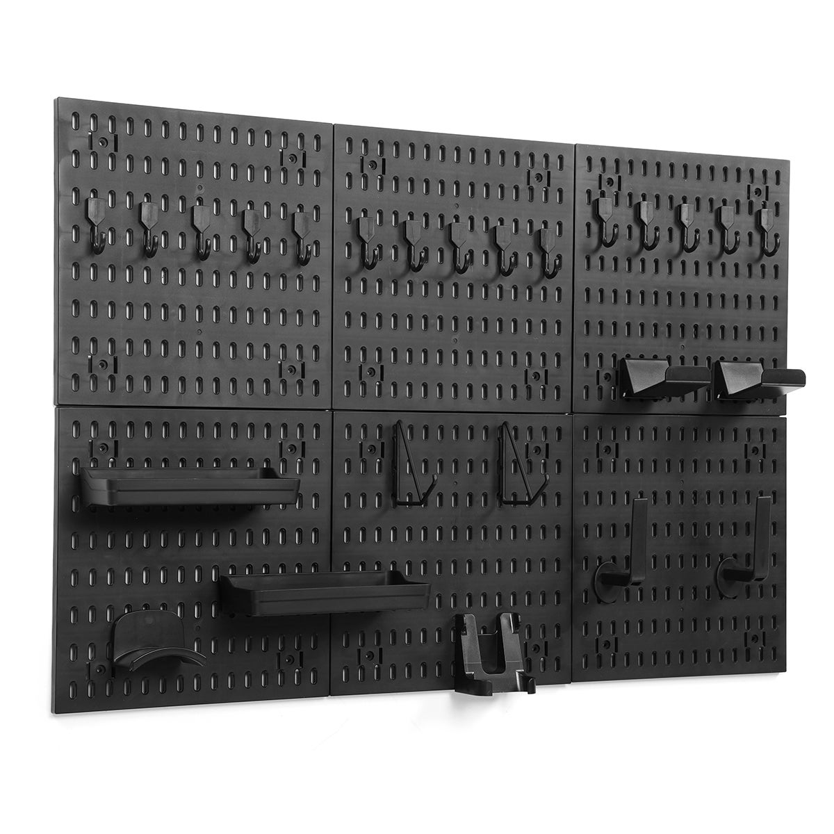 Panneau perforé de rangement mural avec crochets pour maison, H.60 x l ...