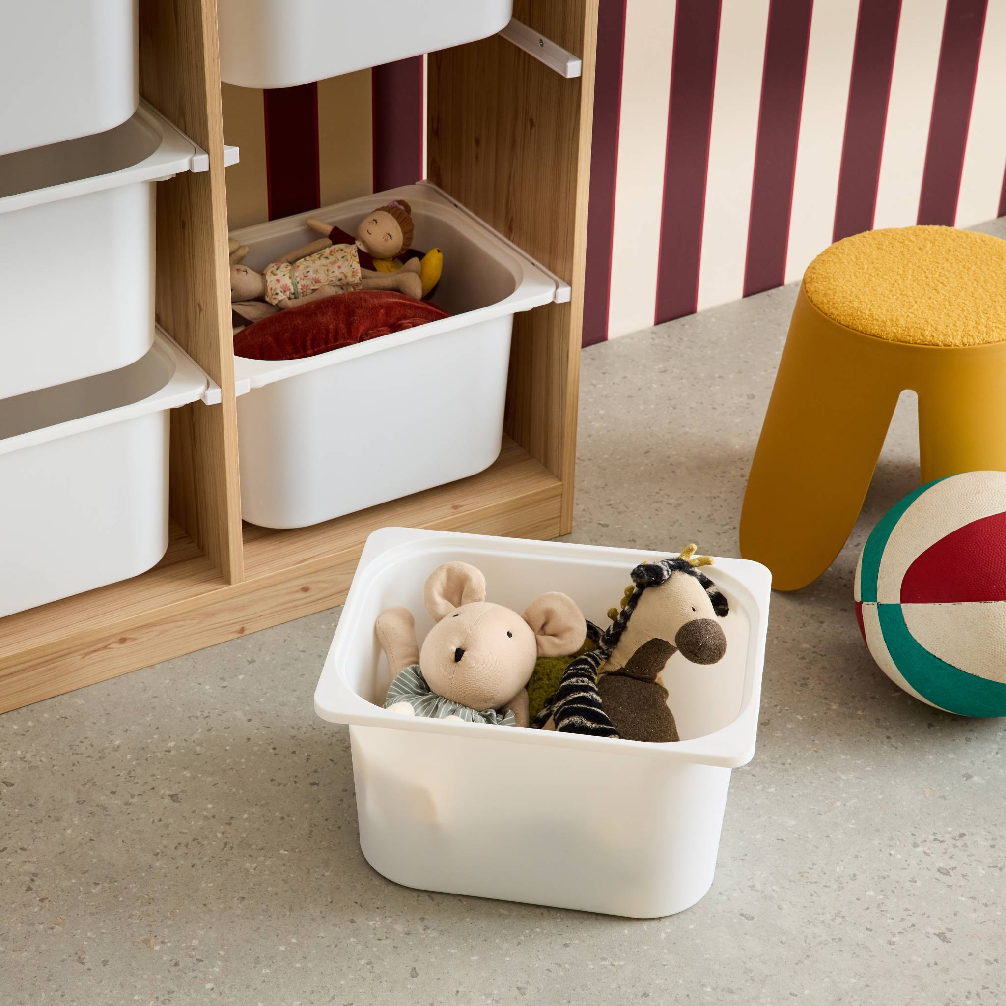 Contenitore per bambini con 6 contenitori, Marrone naturale - 6