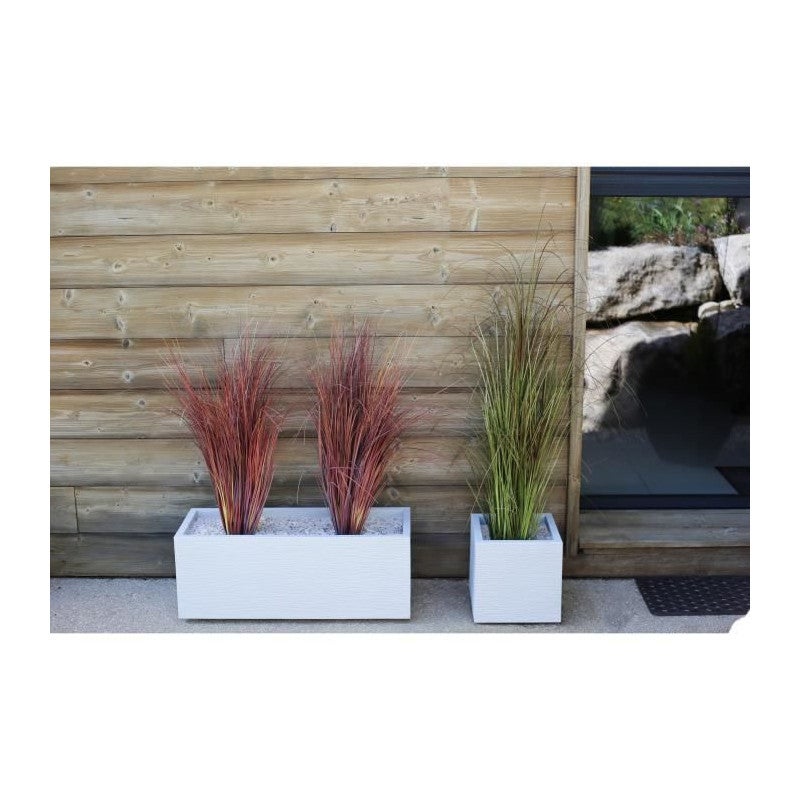 Jardinière rectangulaire Graphit Up 79,5 x 29,5 x 29,5 cm - 57L - Blanc cérusé - Eda - 3