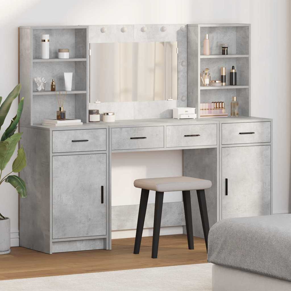 Table De Maquillage Avec LED Et Tiroirs 3 Pièces Vanité VidaXL - Neuf Avec étiquettes
