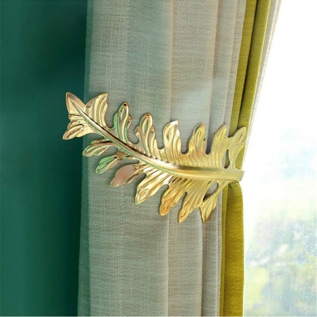 Fermatende per tende, color oro, realizzati a mano, grandi, intrecciati, decorativi, eleganti, europei, per tende da finestra, 1 paio