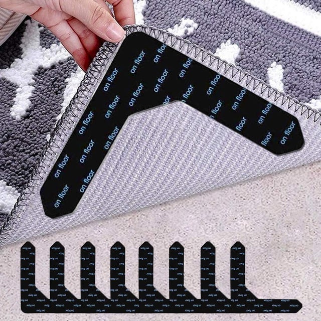 pinzas antideslizantes para alfombras, reutilizables y lavables, antiarrugas, para suelos de madera, laminados, baldosas y mármol.