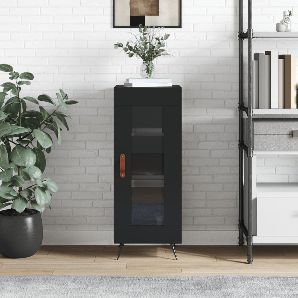 Buffet,Meuble de Rangement,Bahut noir 90x34x80 cm bois d'ingénierie Buffet,Meuble de Rangement,Bahut noir 90x34x80 cm bois d'ingénierie